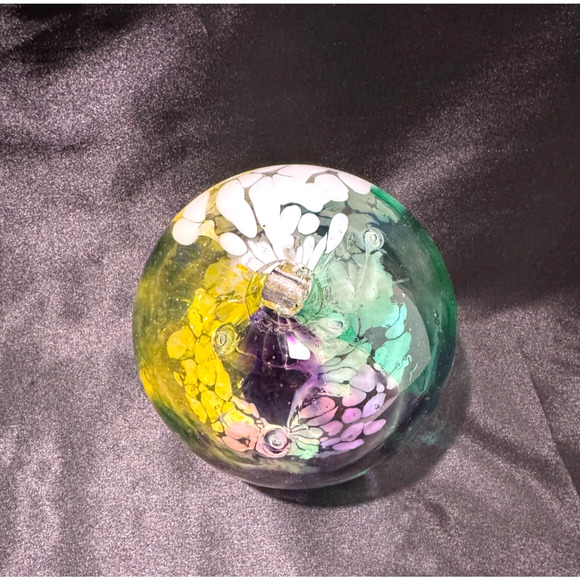 HUGE Art Glass Fairy Orb 5" Ball Ornament Stunning Colors - Picture 6 of 9